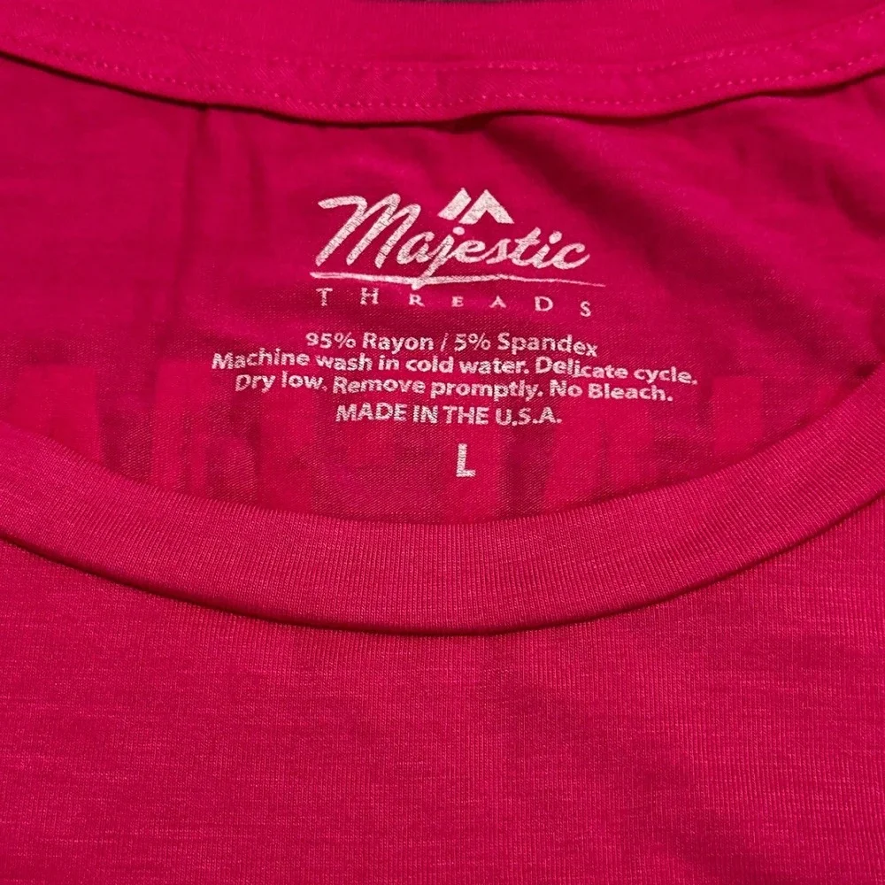 LA Rams Puka Nacua #17 Majestic Threads Pink T-Shirt Womens Size Large NWT - Picture 4 of 6